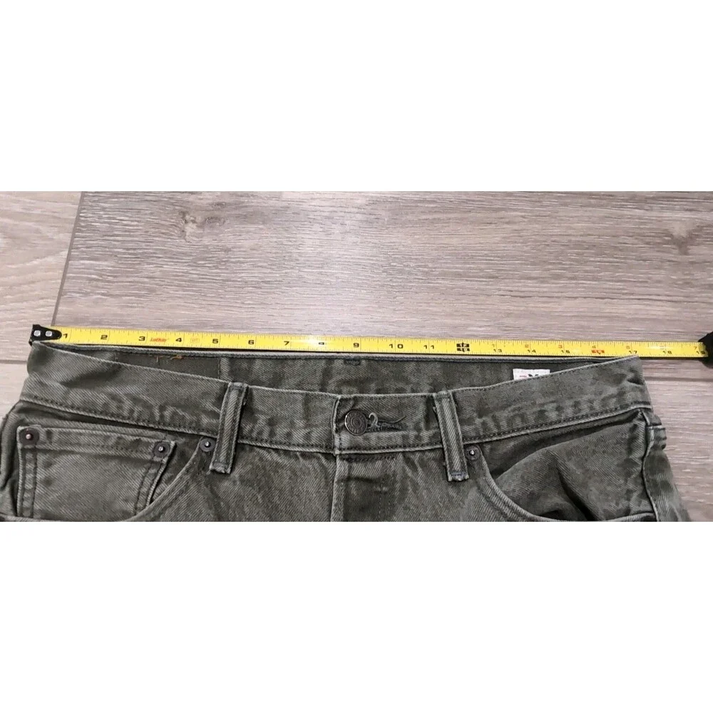 LEVI'S 501 BUTTON FLY MEN'S 34x32(31) WHITE OAK CONE DENIM JEANS OLIVE GREEN EUC